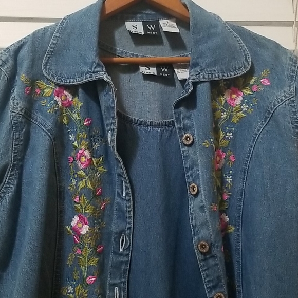 S&W DENIM DRESS & EMBROIDERED JACKET SM - Picture 7 of 8